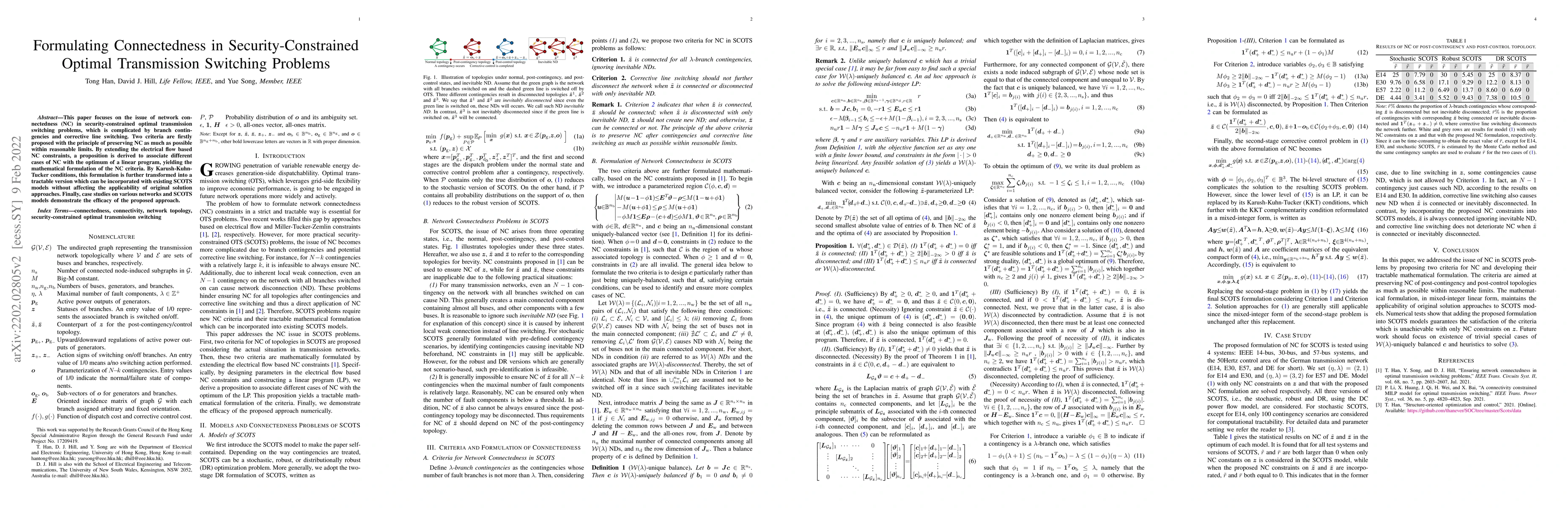 Thumbnail for Formulating Connectedness in Security-Constrained Optimal Transmission
  Switching Problems
