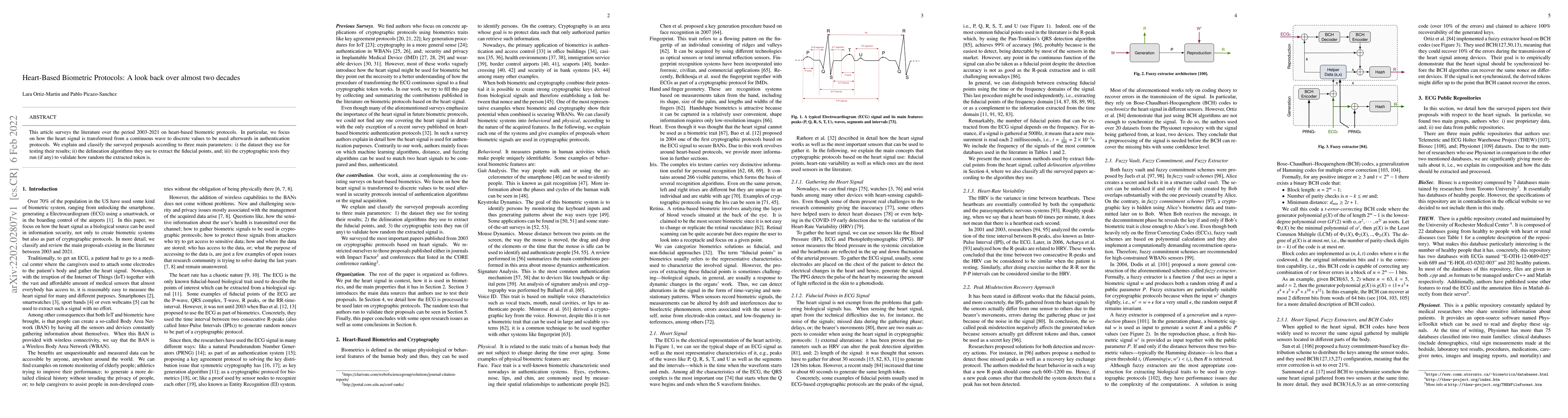 Thumbnail for Heart-Based Biometric Protocols: A look back over almost two decades