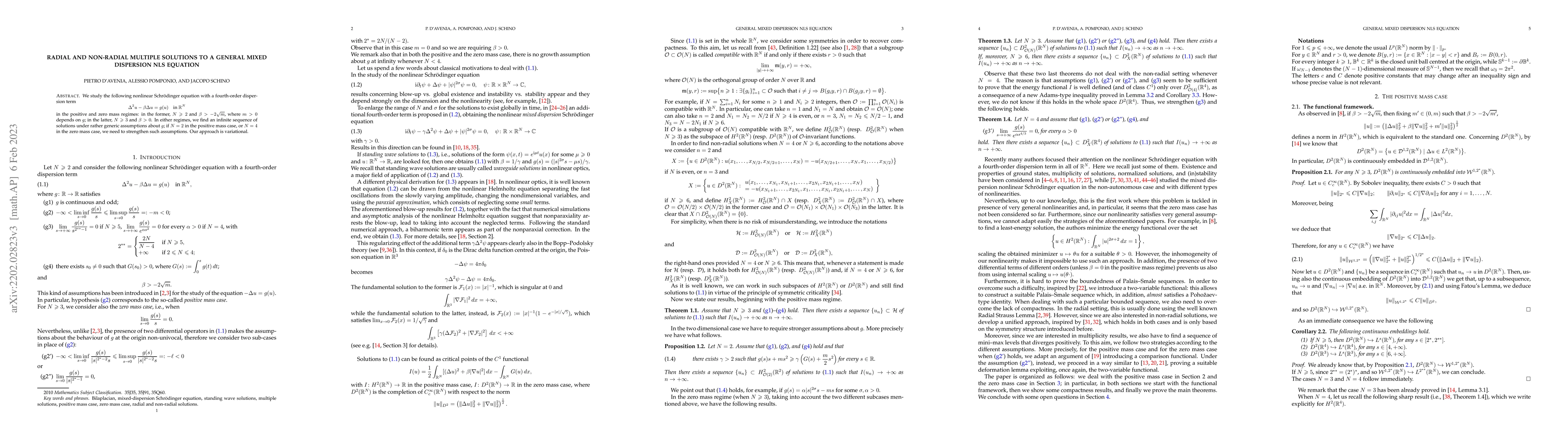 Thumbnail for Radial and non-radial multiple solutions to a general mixed dispersion
  NLS equation