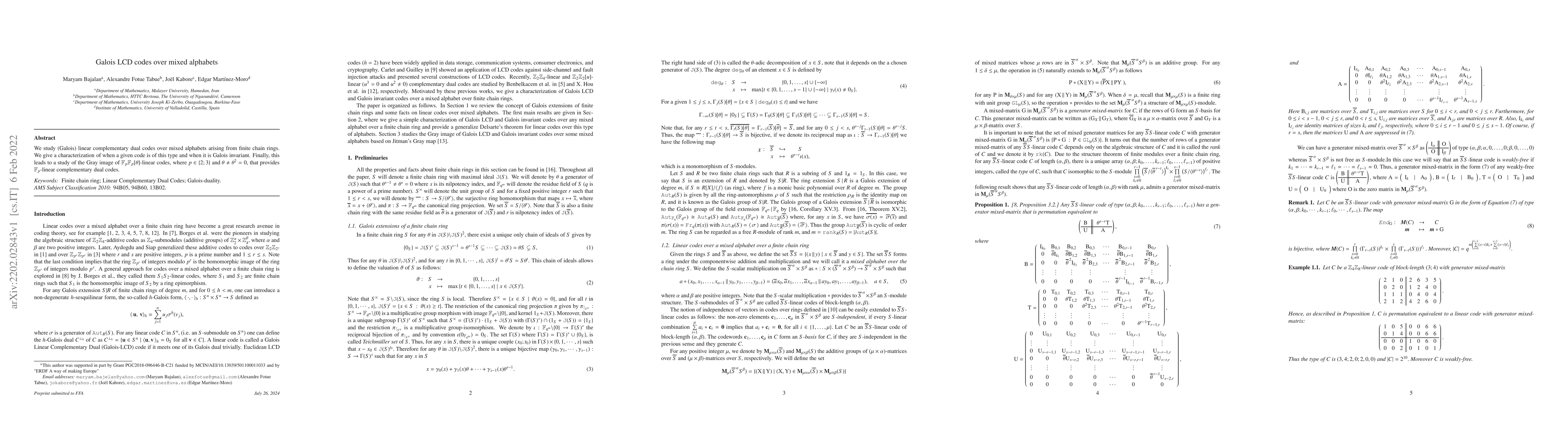 Thumbnail for Galois LCD codes over mixed alphabets