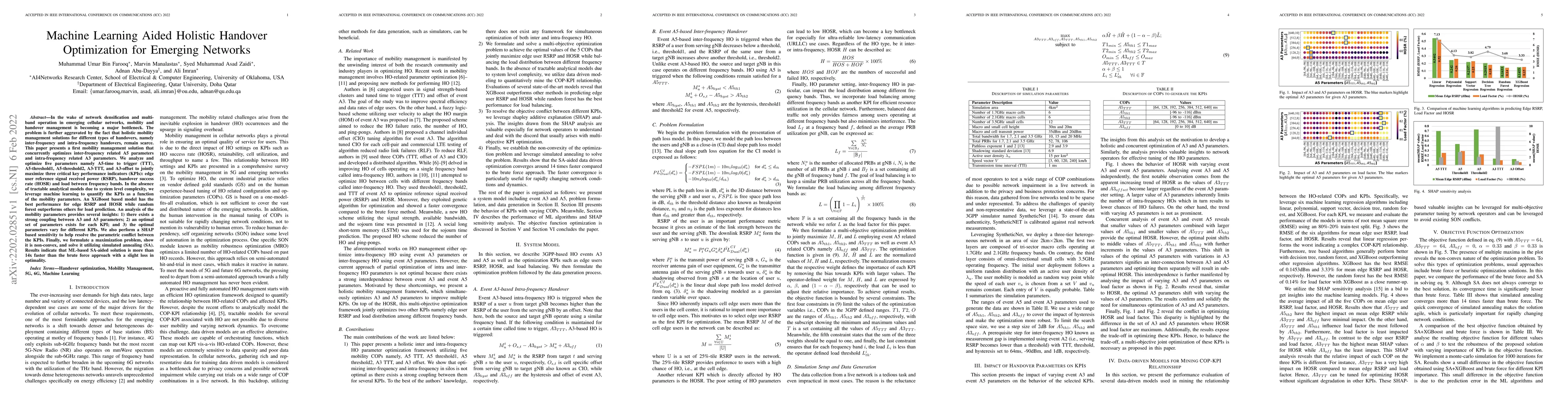 Thumbnail for Machine Learning Aided Holistic Handover Optimization for Emerging
  Networks
