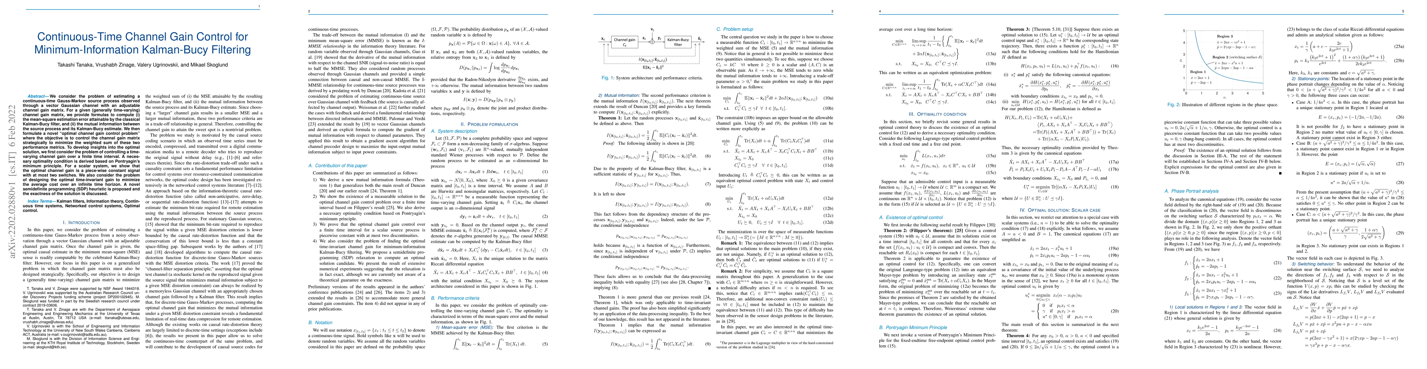 Thumbnail for Continuous-Time Channel Gain Control for Minimum-Information Kalman-Bucy
  Filtering