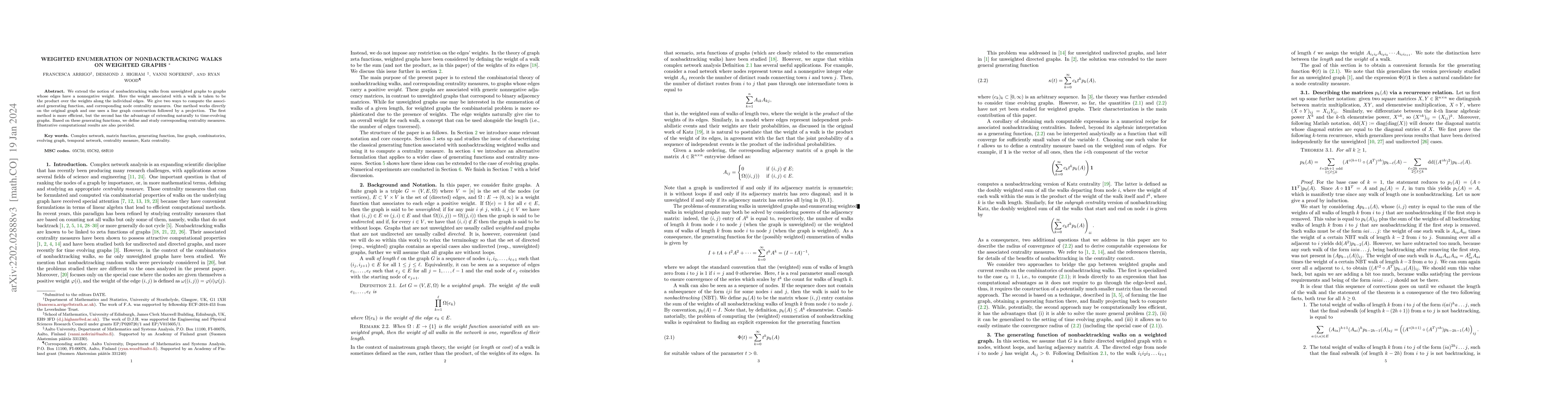Thumbnail for Weighted enumeration of nonbacktracking walks on weighted graphs