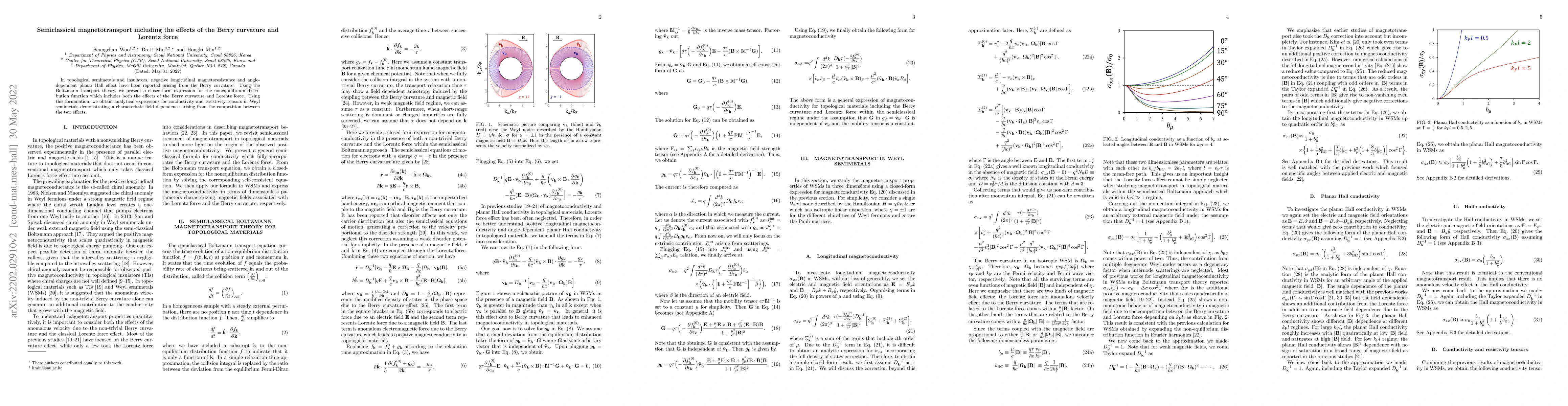Thumbnail for Semiclassical magnetotransport including the effects of the Berry
  curvature and Lorentz force