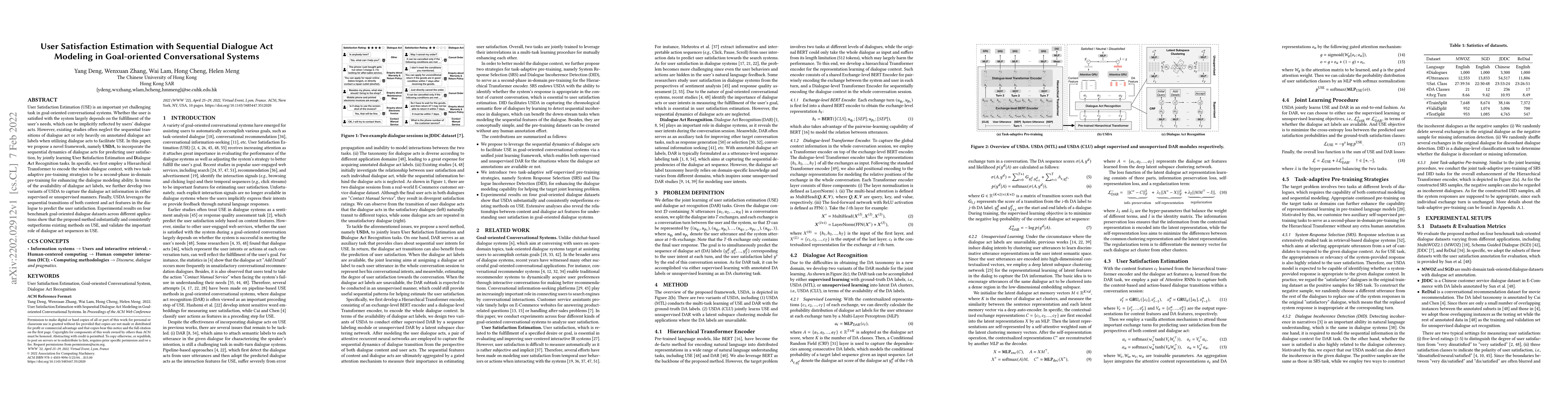 Thumbnail for User Satisfaction Estimation with Sequential Dialogue Act Modeling in
  Goal-oriented Conversational Systems