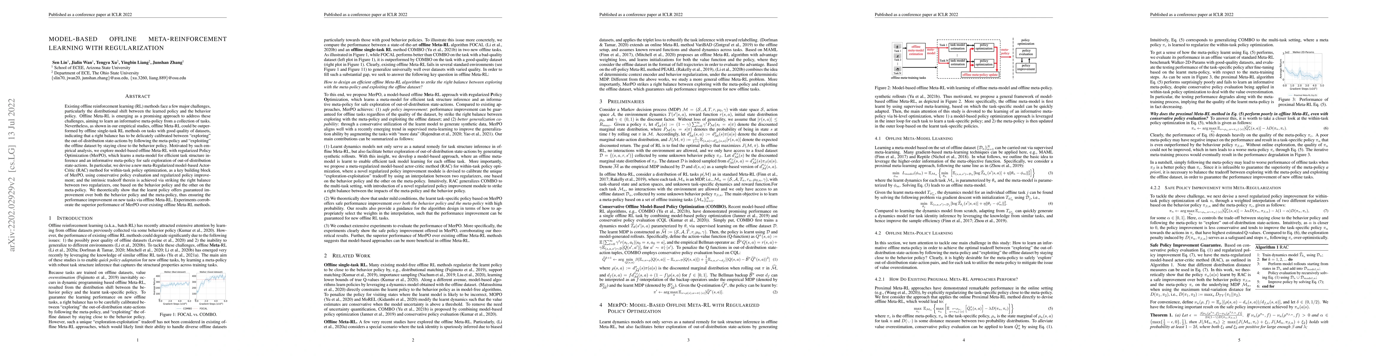 Thumbnail for Model-Based Offline Meta-Reinforcement Learning with Regularization