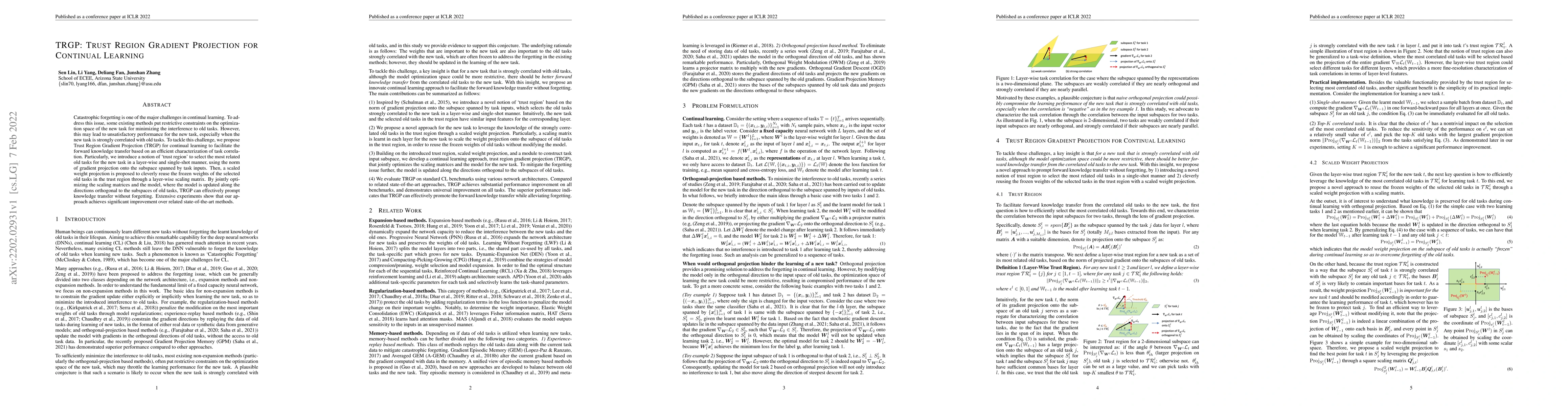Thumbnail for TRGP: Trust Region Gradient Projection for Continual Learning