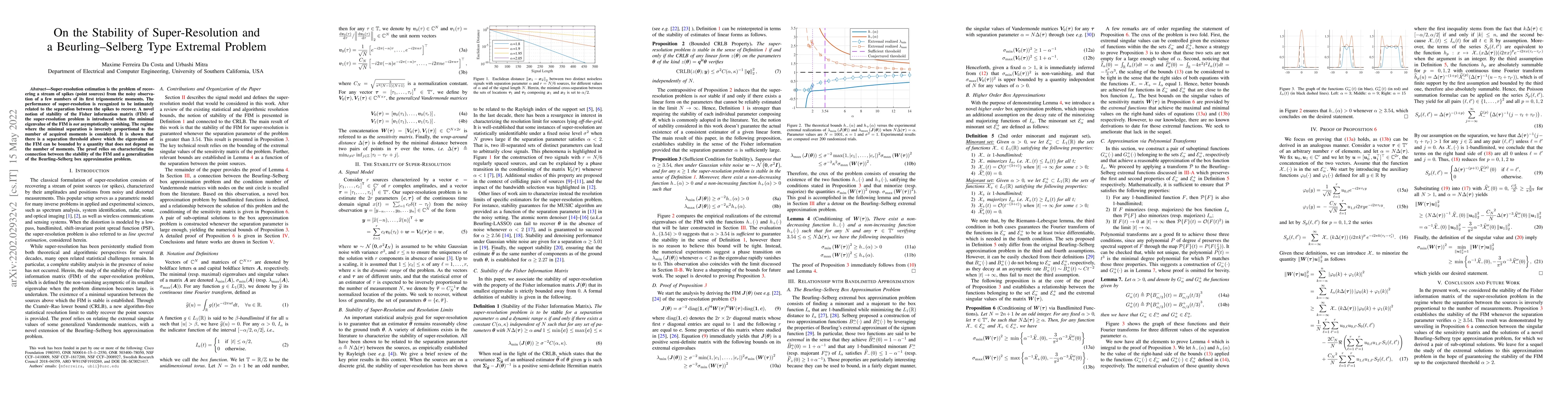 Thumbnail for On the Stability of Super-Resolution and a Beurling-Selberg Type
  Extremal Problem