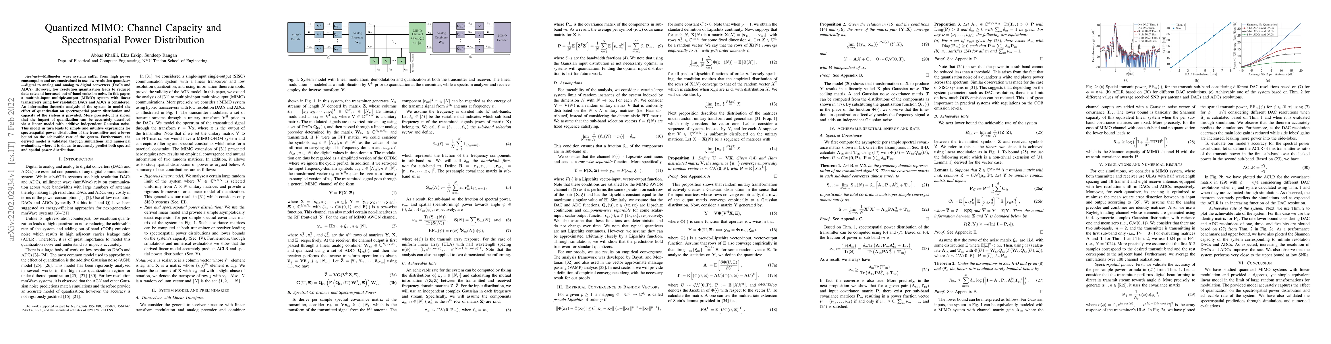 Thumbnail for Quantized MIMO: Channel Capacity and Spectrospatial Power Distribution