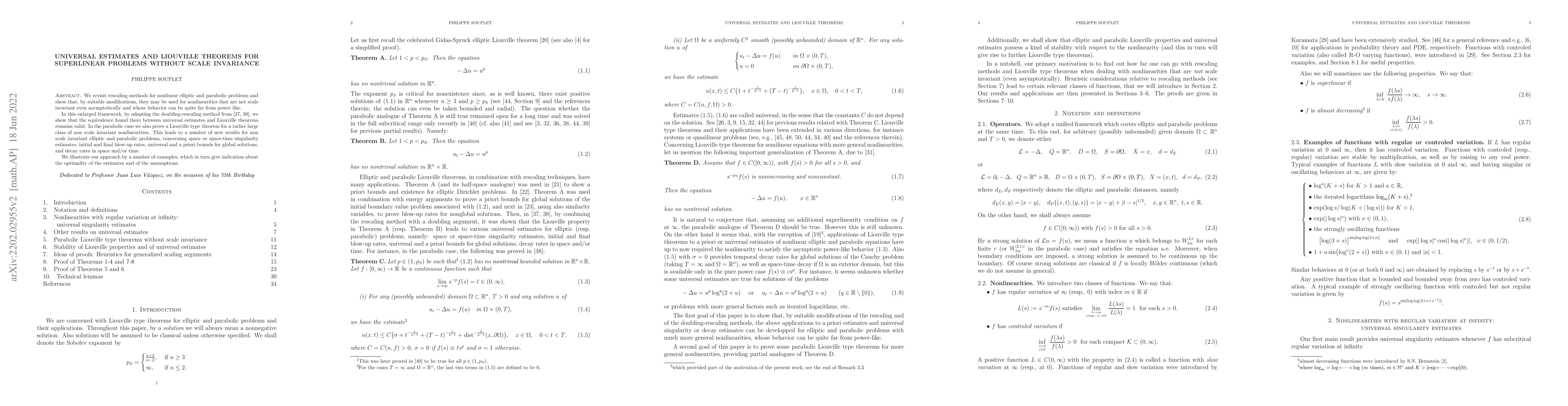 Thumbnail for Universal estimates and Liouville theorems for superlinear problems
  without scale invariance