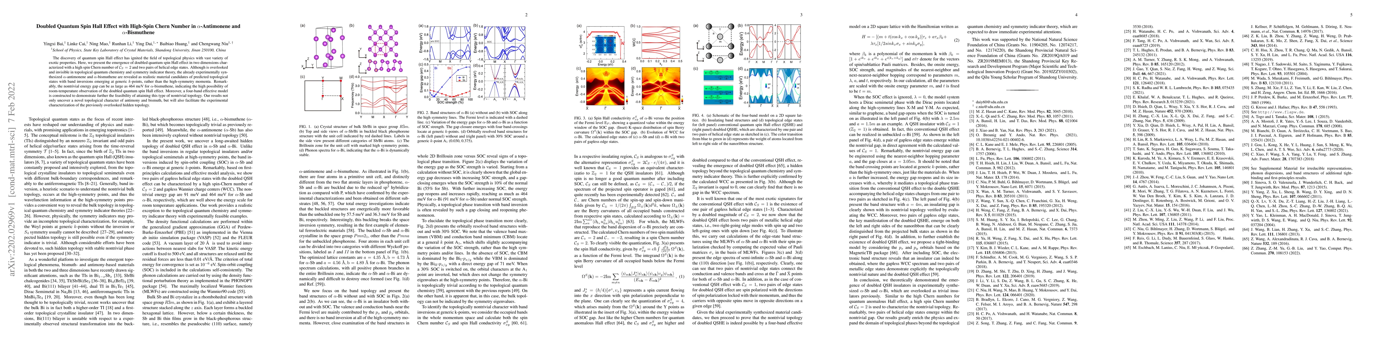 Thumbnail for Doubled Quantum Spin Hall Effect with High-Spin Chern Number in
  $\alpha$-Antimonene and $\alpha$-Bismuthene