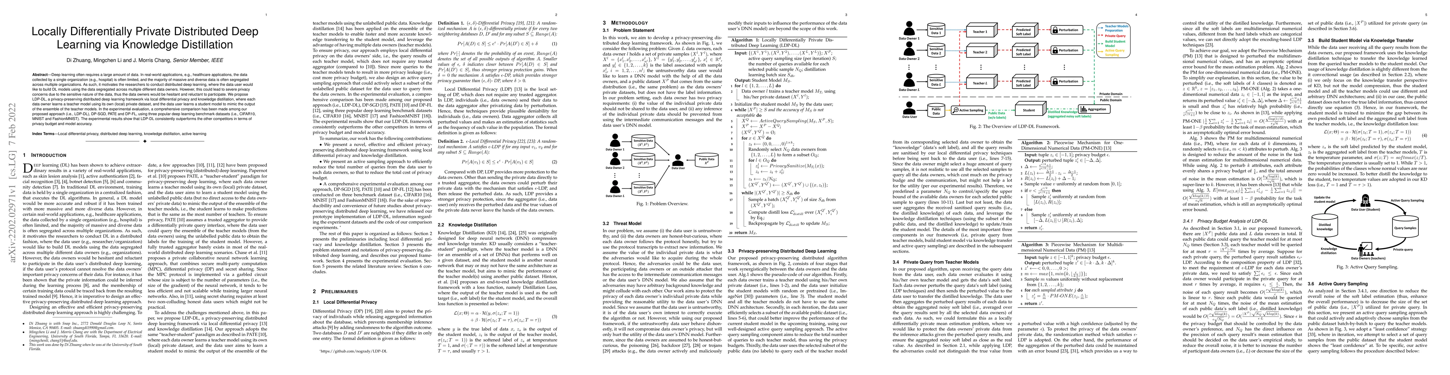 Thumbnail for Locally Differentially Private Distributed Deep Learning via Knowledge
  Distillation