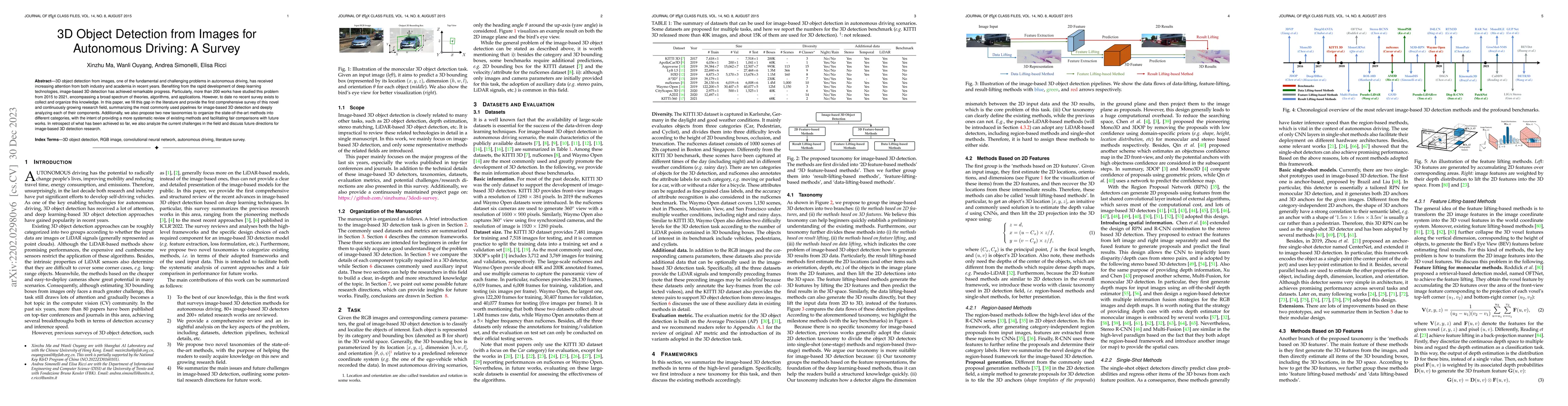 Thumbnail for 3D Object Detection from Images for Autonomous Driving: A Survey