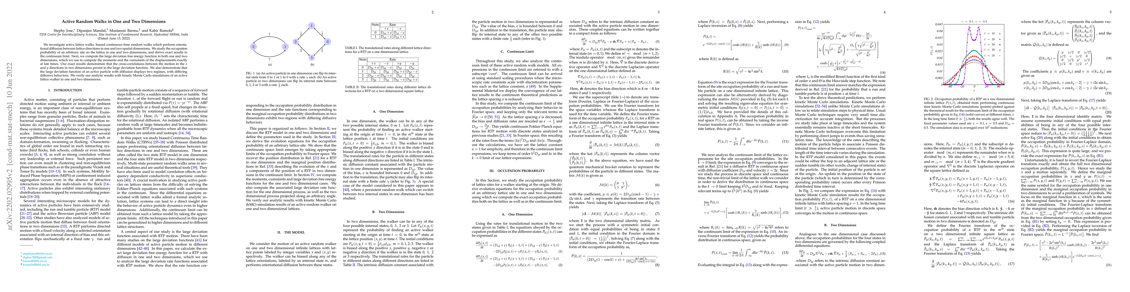 Thumbnail for Active Random Walks in One and Two Dimensions