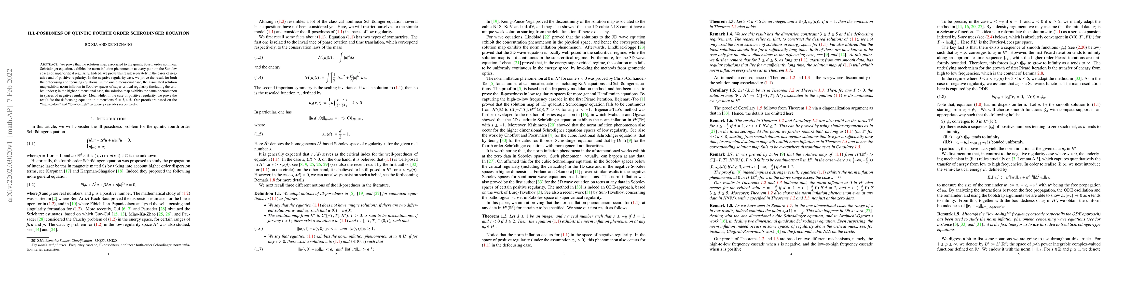 Thumbnail for Ill-posedness of quintic fourth order Schr\"odinger equation