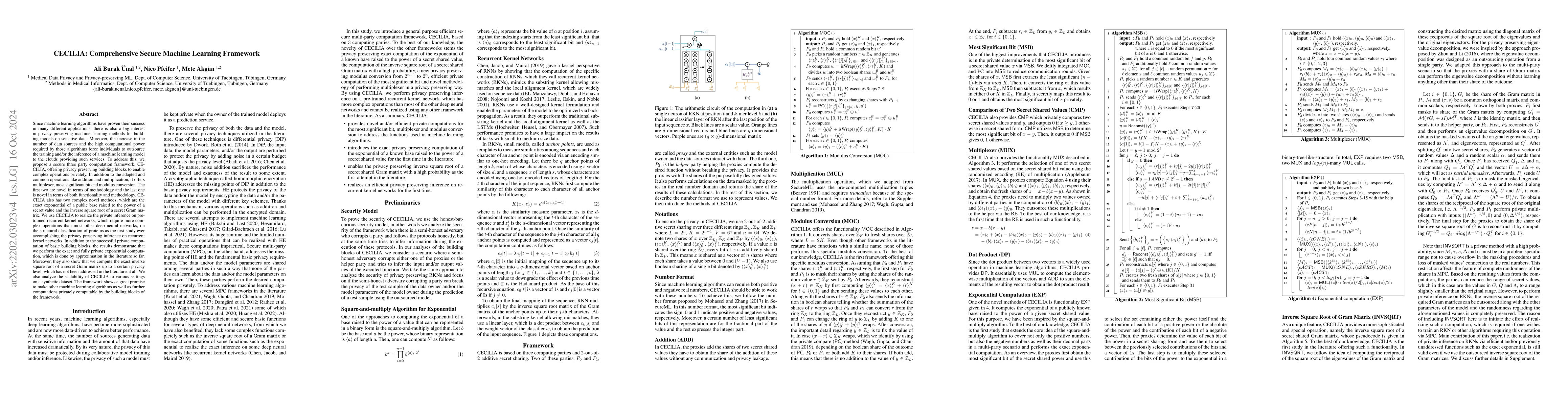 Thumbnail for CECILIA: Comprehensive Secure Machine Learning Framework