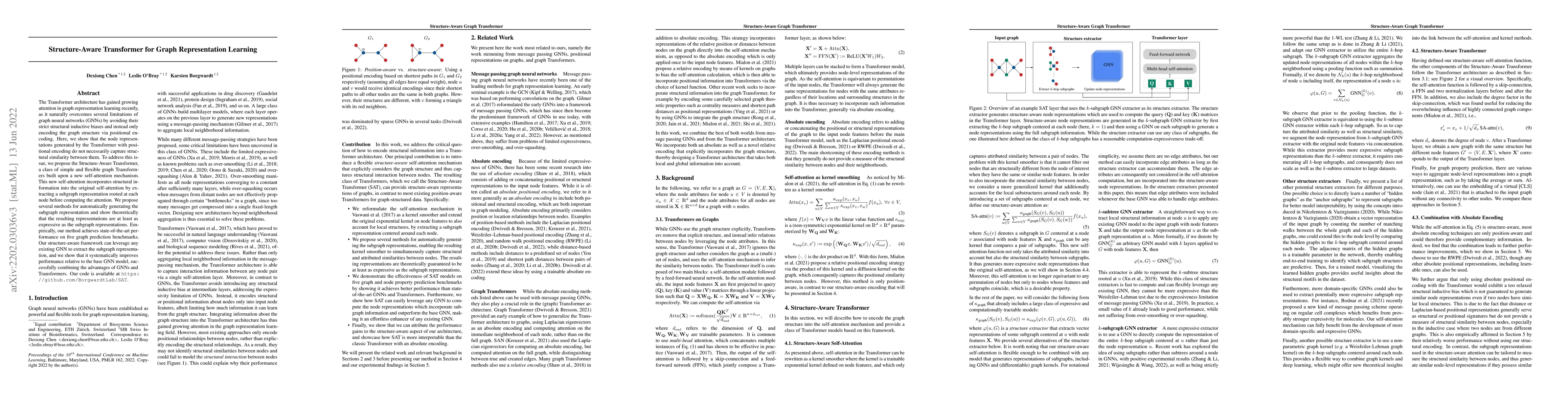 Thumbnail for Structure-Aware Transformer for Graph Representation Learning