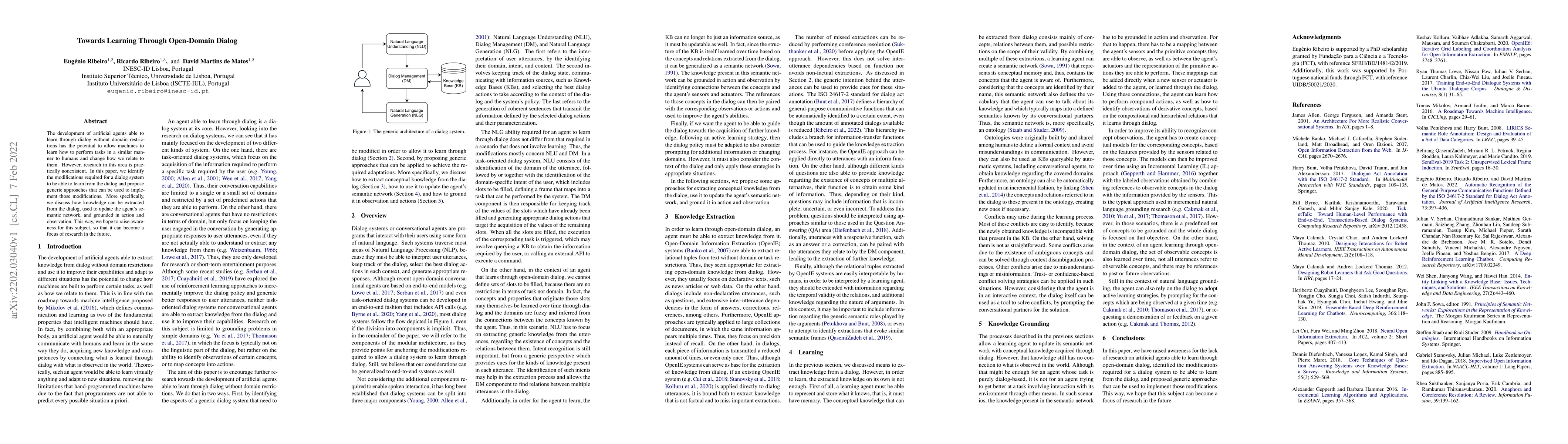 Thumbnail for Towards Learning Through Open-Domain Dialog