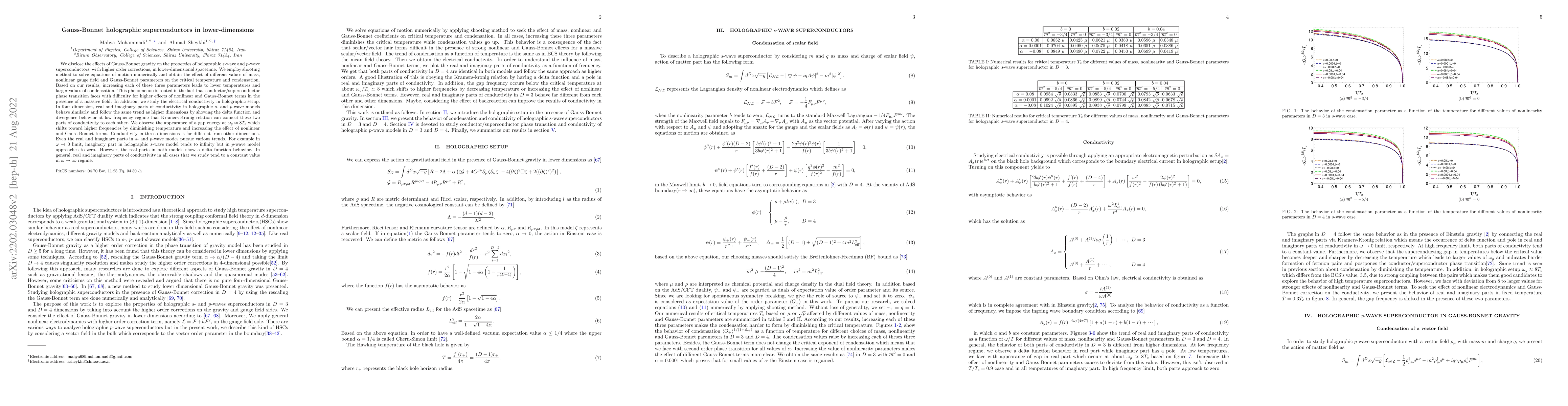 Thumbnail for Gauss-Bonnet holographic superconductors in lower-dimensions