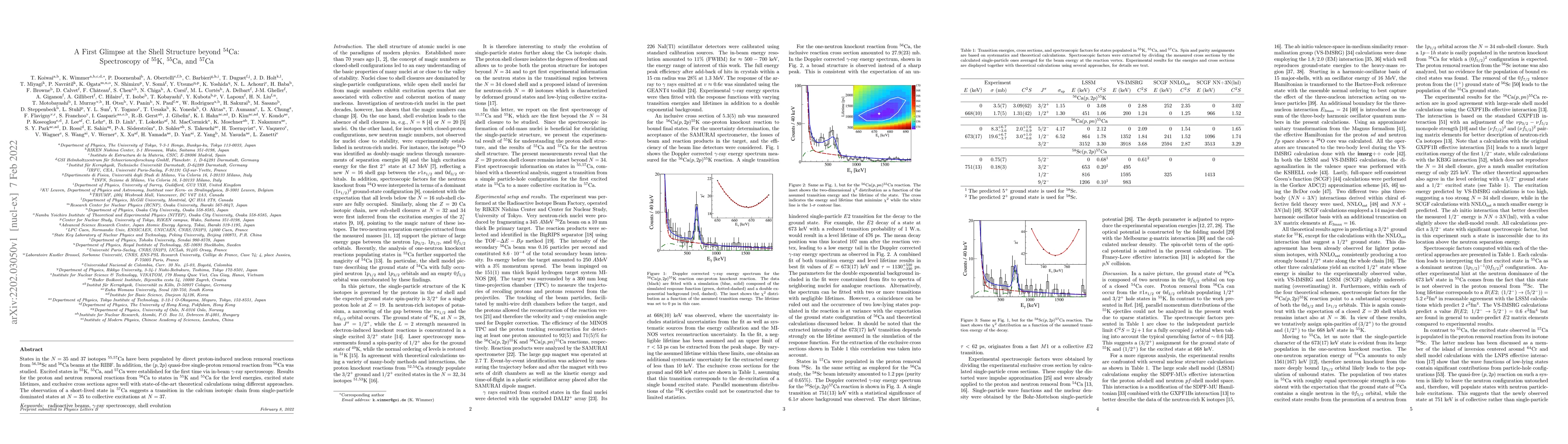 Thumbnail for A First Glimpse at the Shell Structure beyond $^{54}$Ca: Spectroscopy of
  $^{55}$K, $^{55}$Ca, and $^{57}$Ca