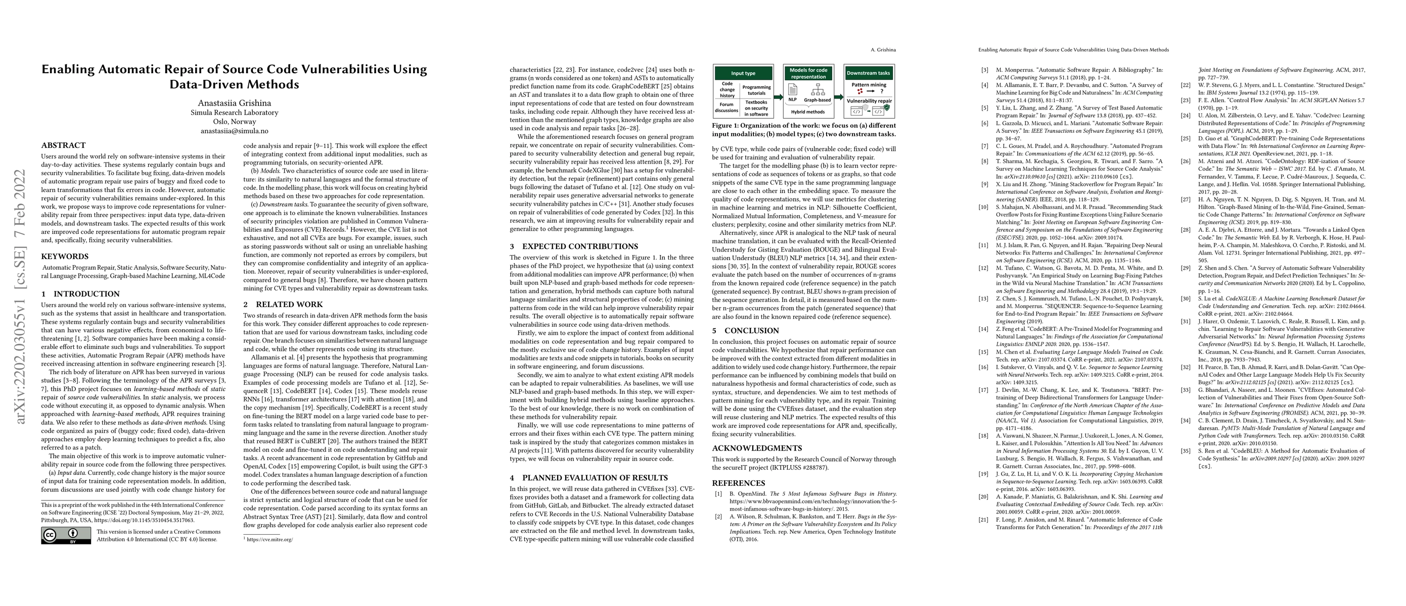Thumbnail for Enabling Automatic Repair of Source Code Vulnerabilities Using
  Data-Driven Methods