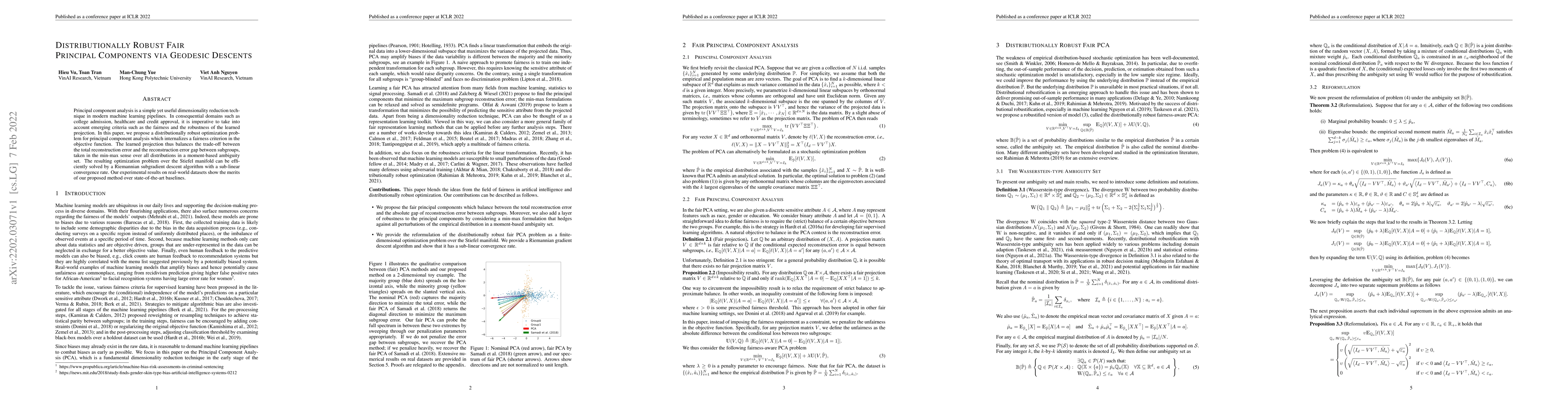 Thumbnail for Distributionally Robust Fair Principal Components via Geodesic Descents