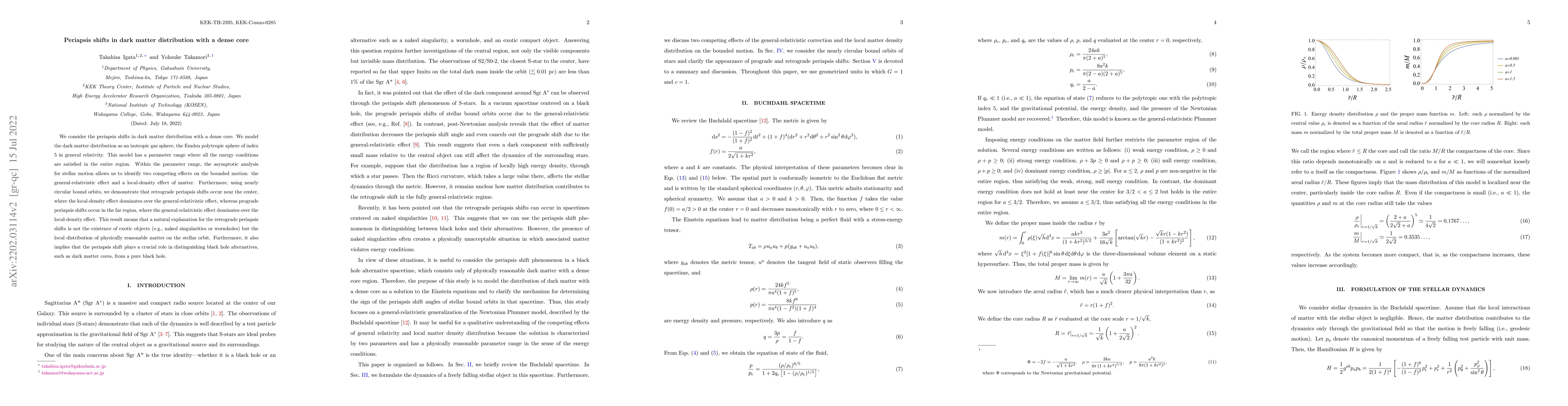 Thumbnail for Periapsis shifts in dark matter distribution with a dense core