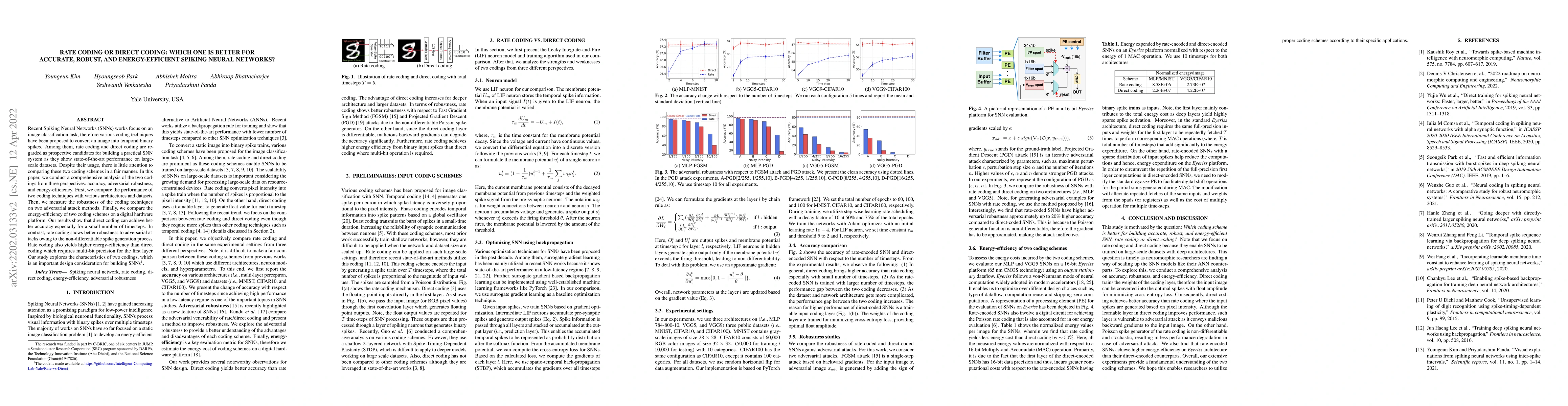 Thumbnail for Rate Coding or Direct Coding: Which One is Better for Accurate, Robust,
  and Energy-efficient Spiking Neural Networks?