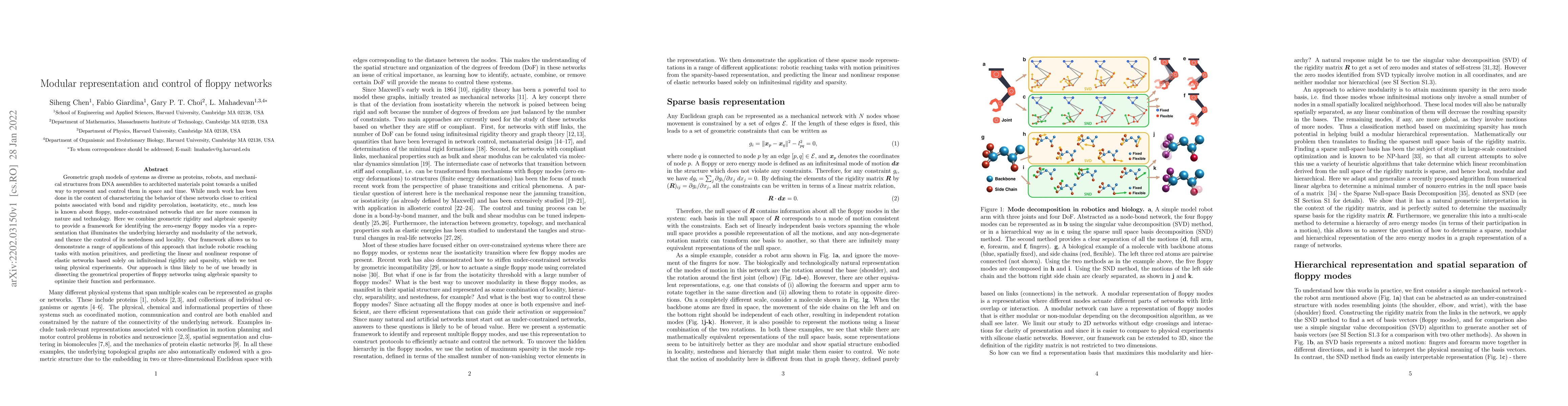 Thumbnail for Modular representation and control of floppy networks