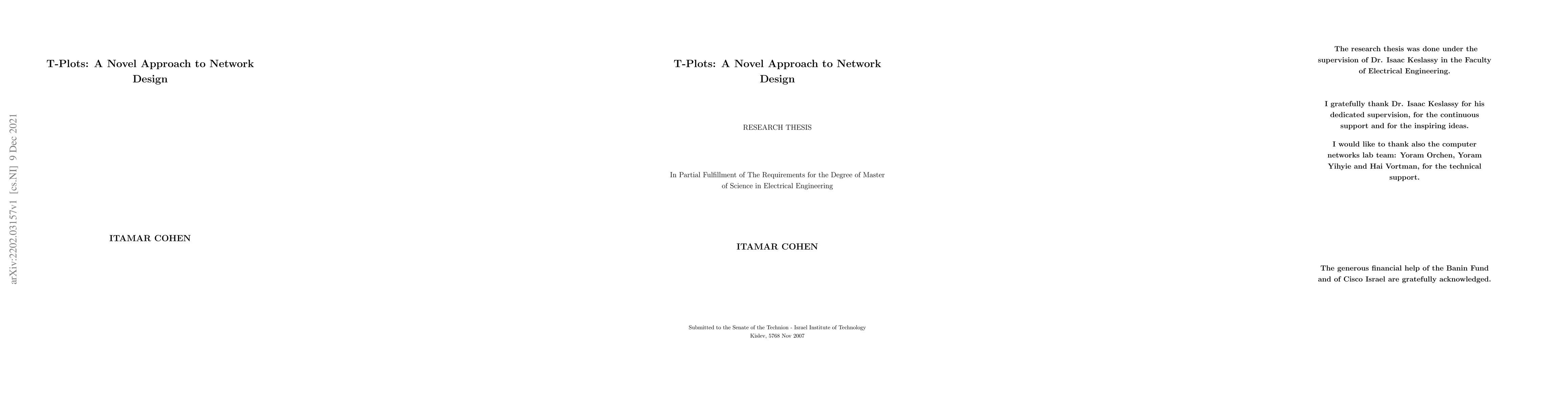 Thumbnail for T-Plots: A Novel Approach to Network Design