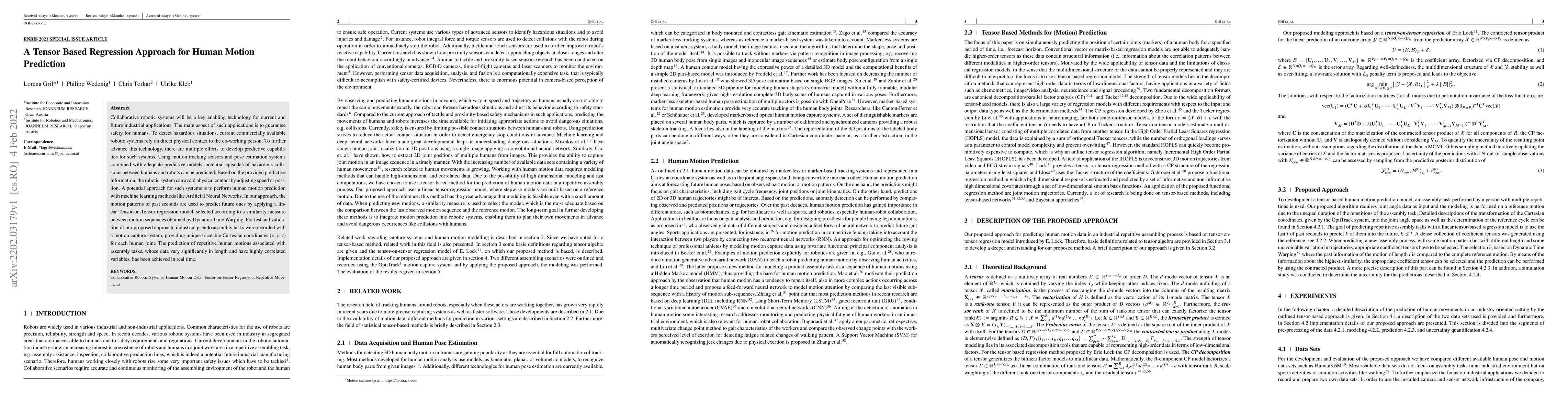 Thumbnail for A Tensor Based Regression Approach for Human Motion Prediction