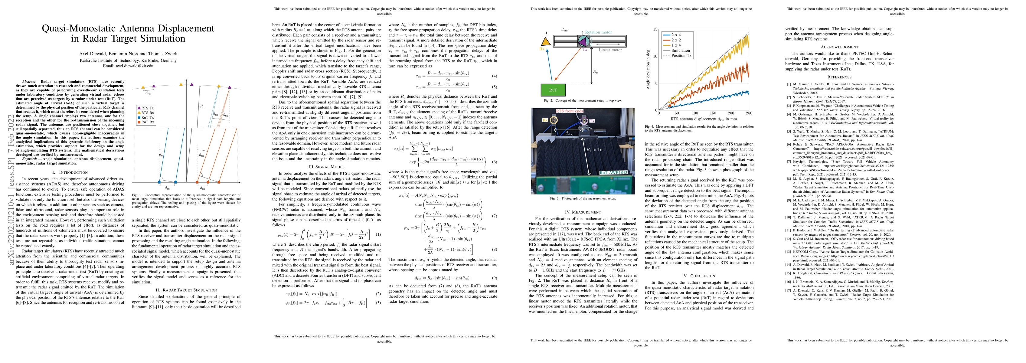 Thumbnail for Quasi-Monostatic Antenna Displacement in Radar Target Simulation