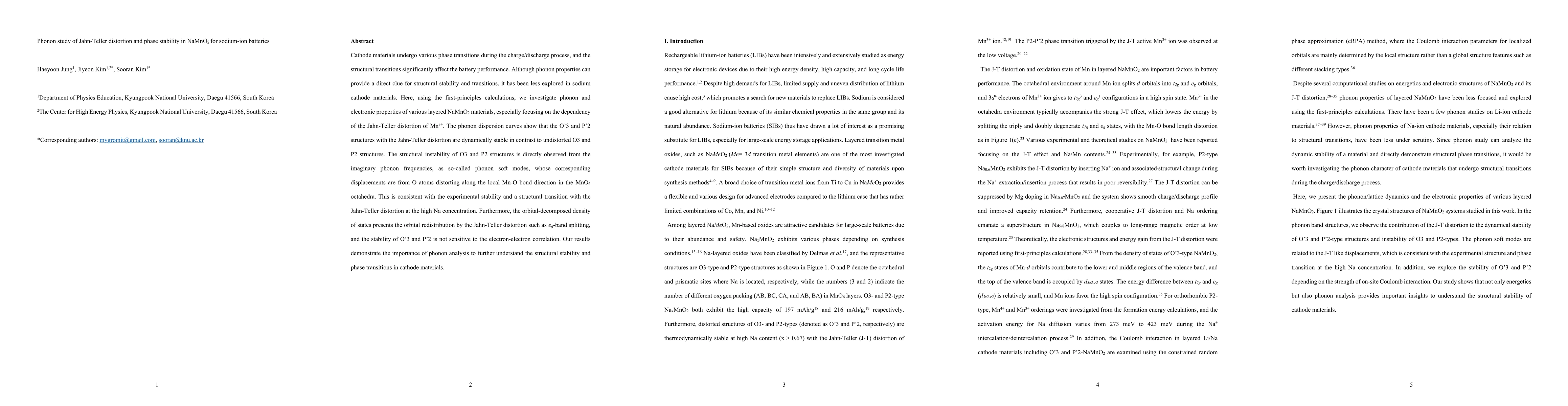 Thumbnail for Phonon study of Jahn-Teller distortion and phase stability in NaMnO$_2$
  for sodium-ion batteries