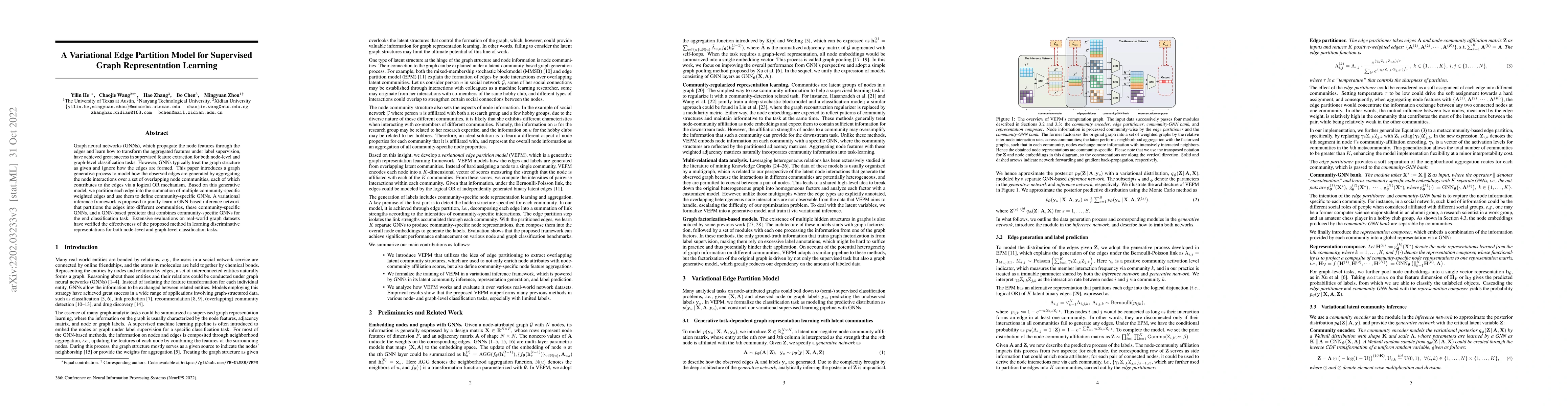 Thumbnail for A Variational Edge Partition Model for Supervised Graph Representation
  Learning