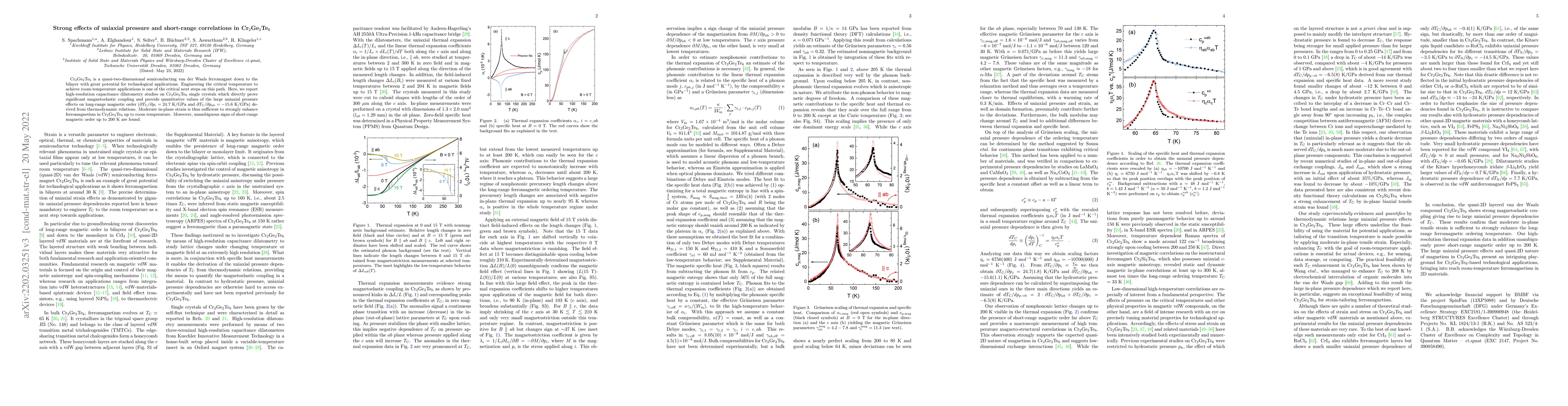 Thumbnail for Strong effects of uniaxial pressure and short-range correlations in
  Cr2Ge2Te6
