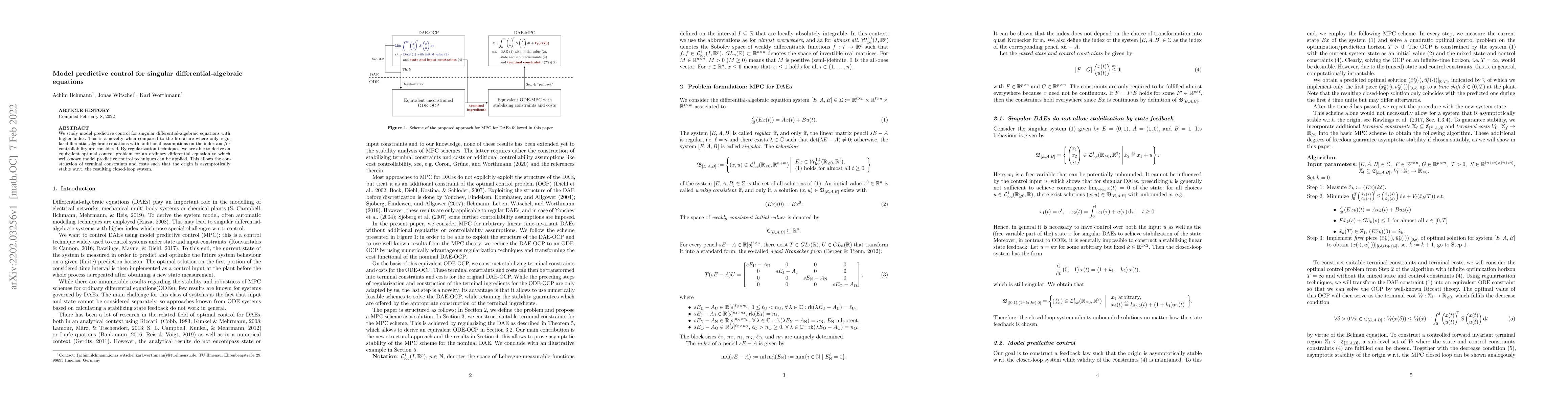 Thumbnail for Model predictive control for singular differential-algebraic equations