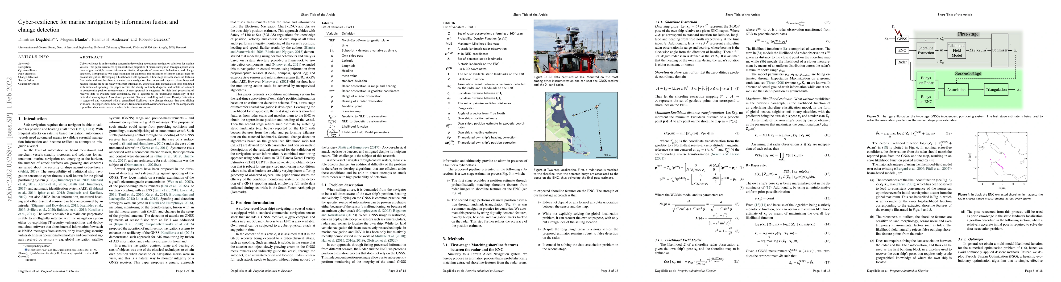 Thumbnail for Cyber-resilience for marine navigation by information fusion and change
  detection