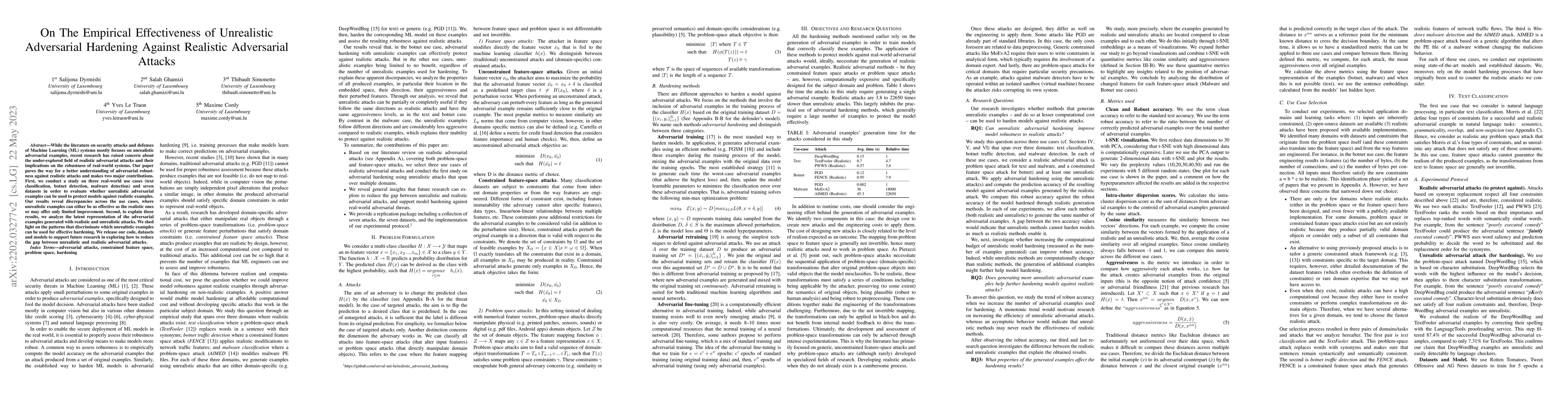 Thumbnail for On The Empirical Effectiveness of Unrealistic Adversarial Hardening
  Against Realistic Adversarial Attacks