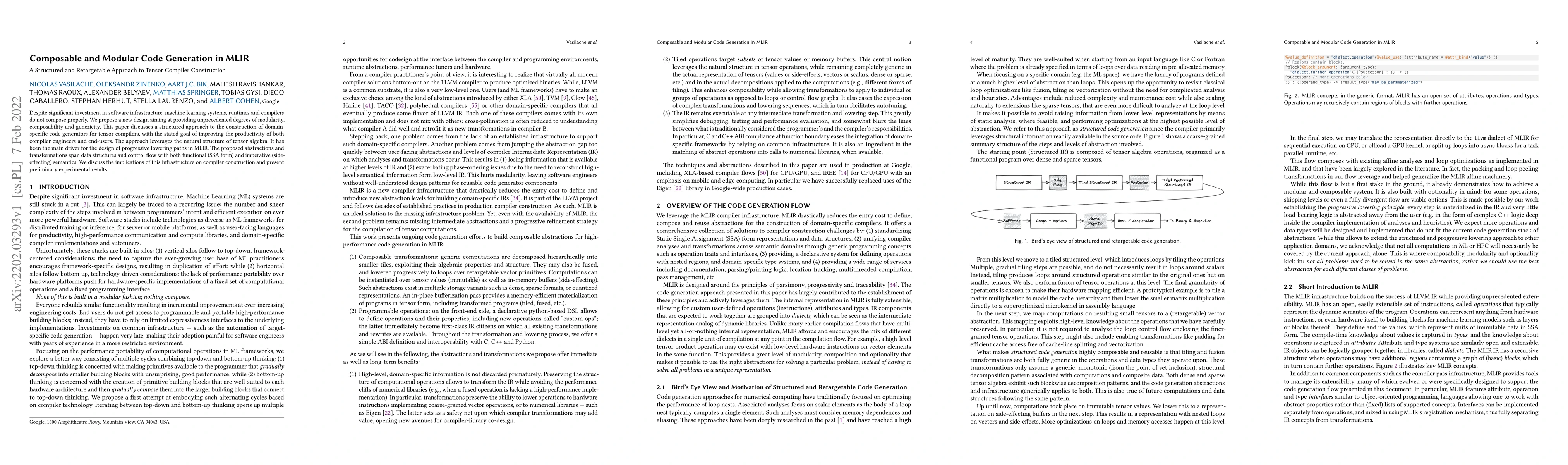 Thumbnail for Composable and Modular Code Generation in MLIR: A Structured and
  Retargetable Approach to Tensor Compiler Construction