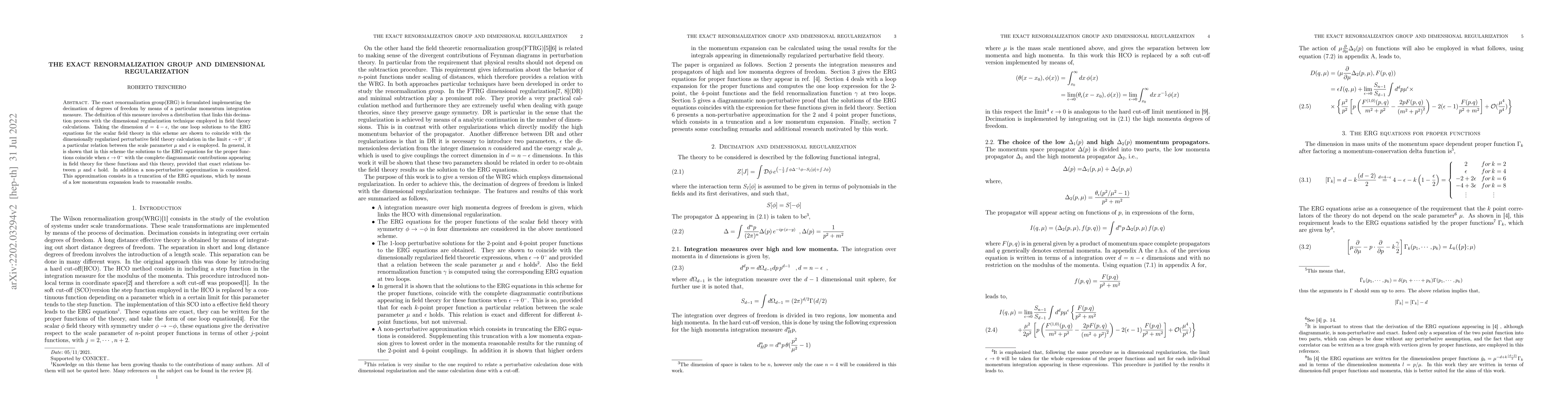 Thumbnail for The exact renormalization group and dimensional regularization