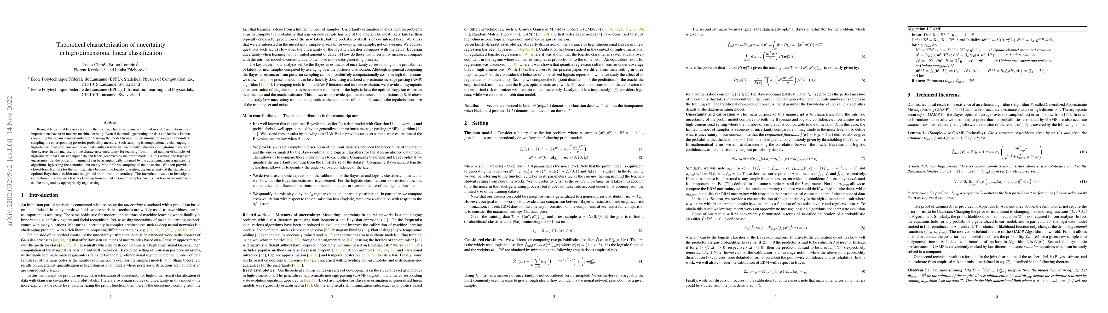 Thumbnail for Theoretical characterization of uncertainty in high-dimensional linear
  classification