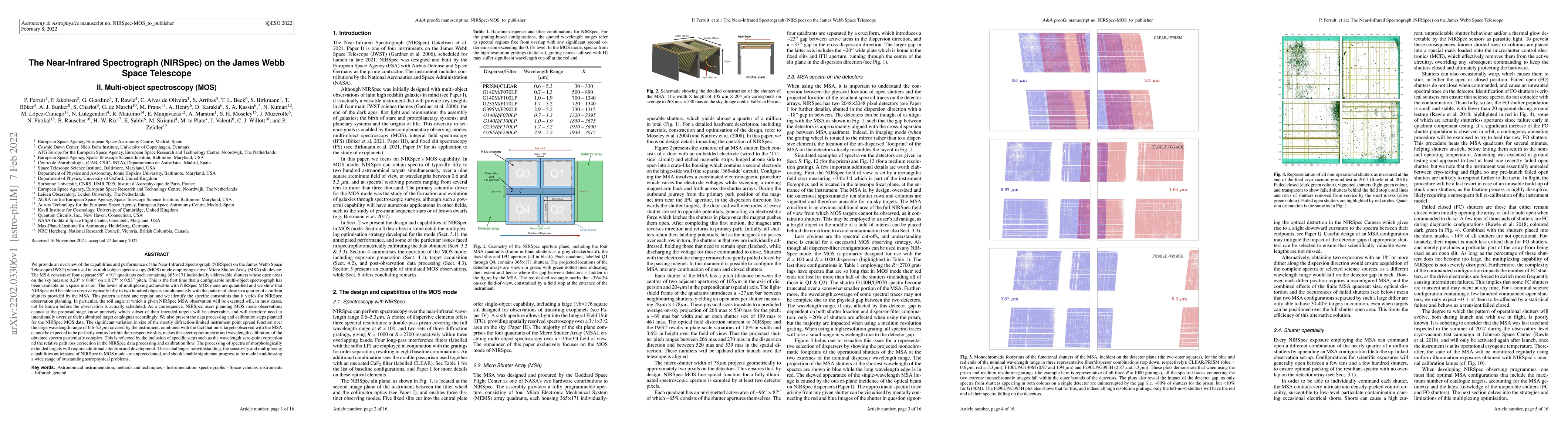Thumbnail for The Near-Infrared Spectrograph (NIRSpec) on the James Webb Space
  Telescope II. Multi-object spectroscopy (MOS)