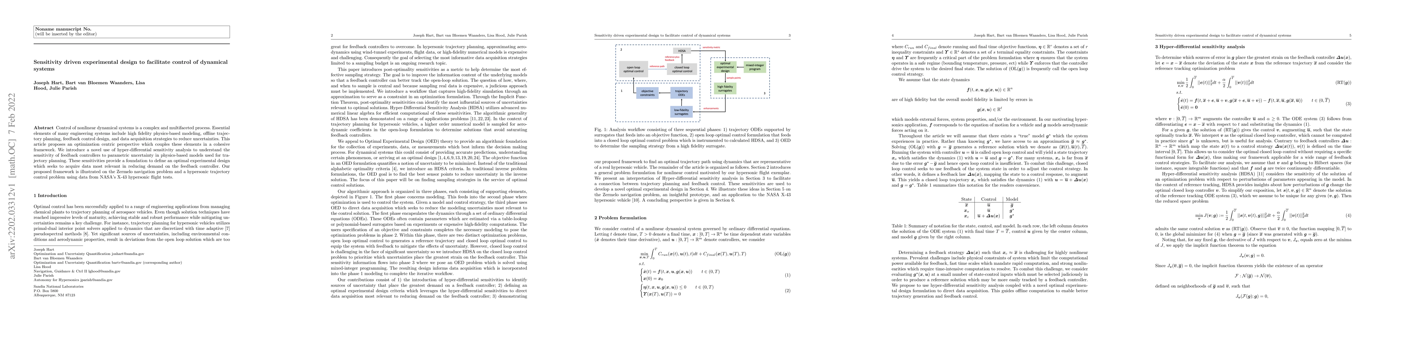 Thumbnail for Sensitivity driven experimental design to facilitate control of
  dynamical systems
