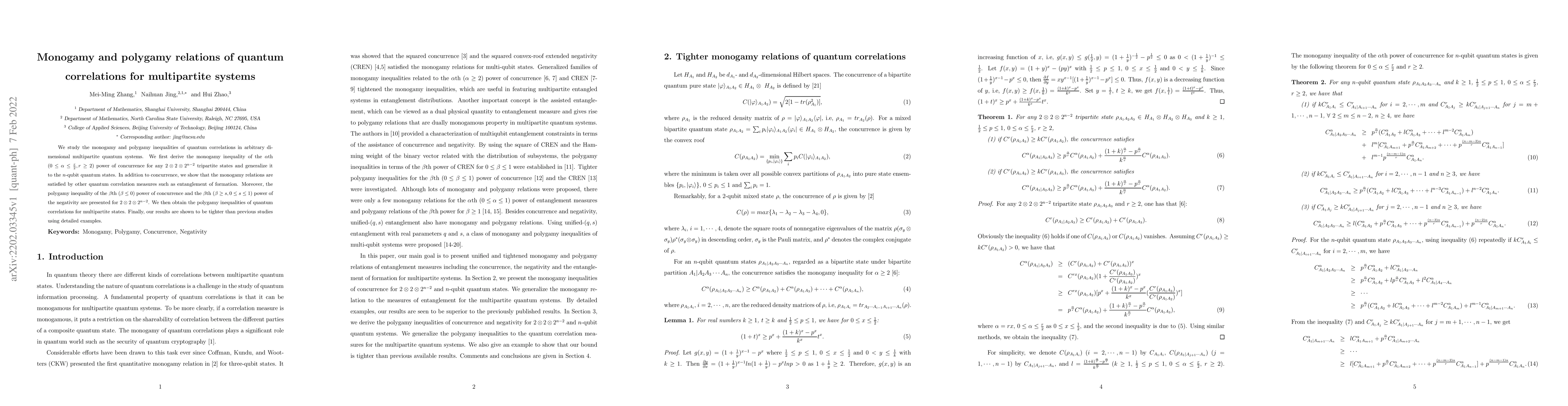 Thumbnail for Monogamy and polygamy relations of quantum correlations for multipartite
  systems