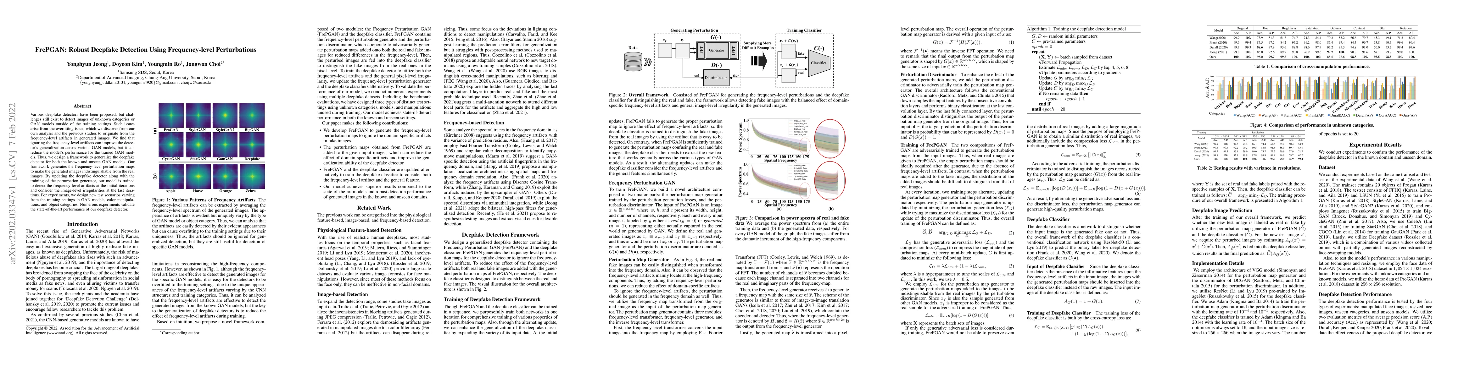 Thumbnail for FrePGAN: Robust Deepfake Detection Using Frequency-level Perturbations