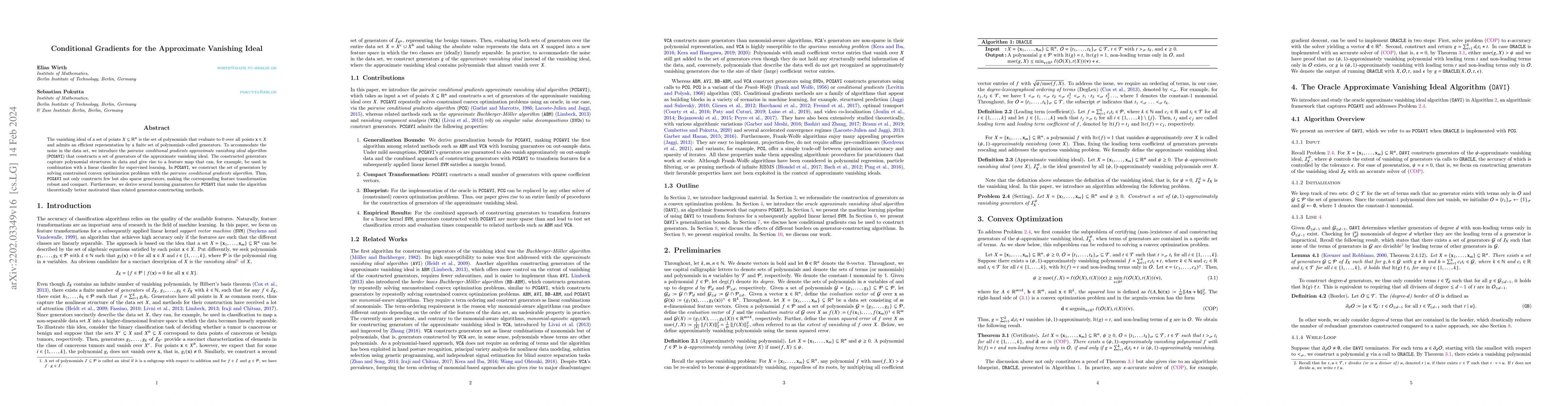 Thumbnail for Conditional Gradients for the Approximate Vanishing Ideal