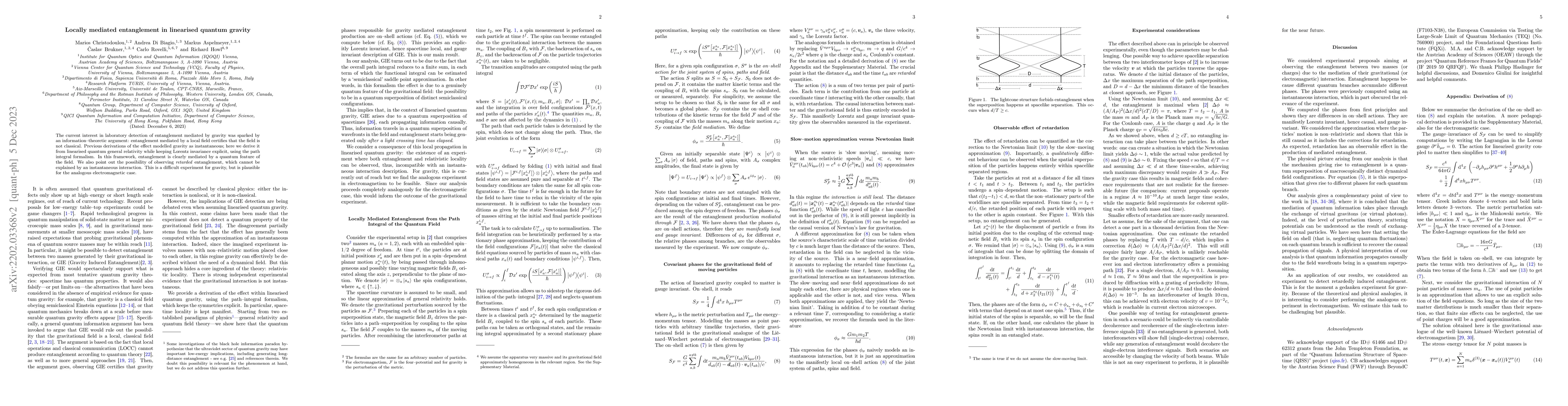 Thumbnail for Locally mediated entanglement in linearised quantum gravity