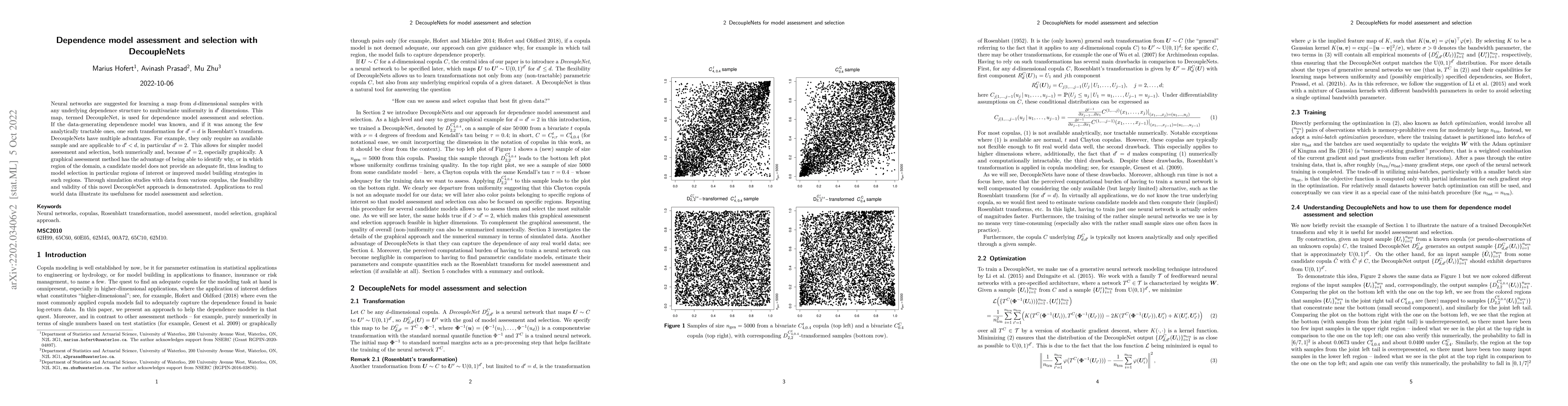 Thumbnail for Dependence model assessment and selection with DecoupleNets