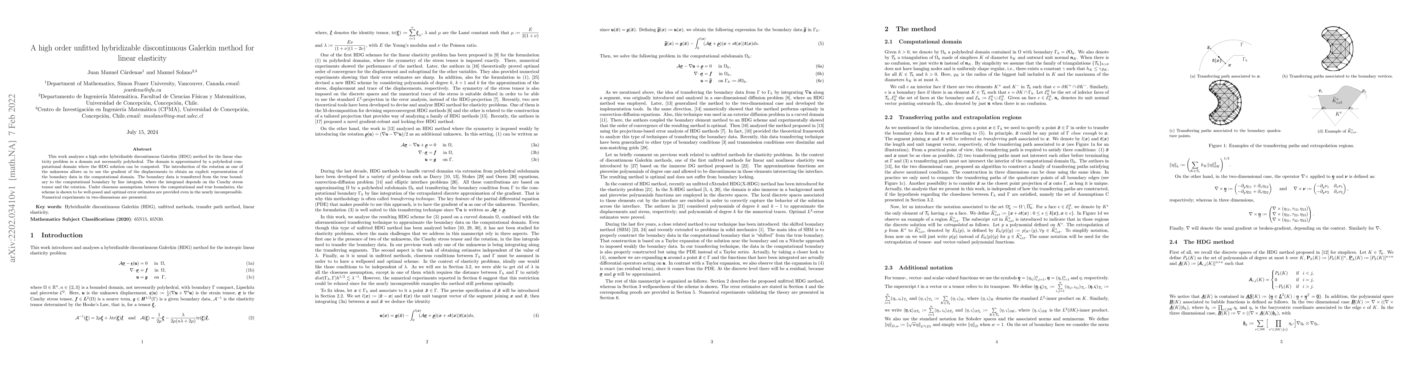 Thumbnail for A high order unfitted hybridizable discontinuous Galerkin method for
  linear elasticity
