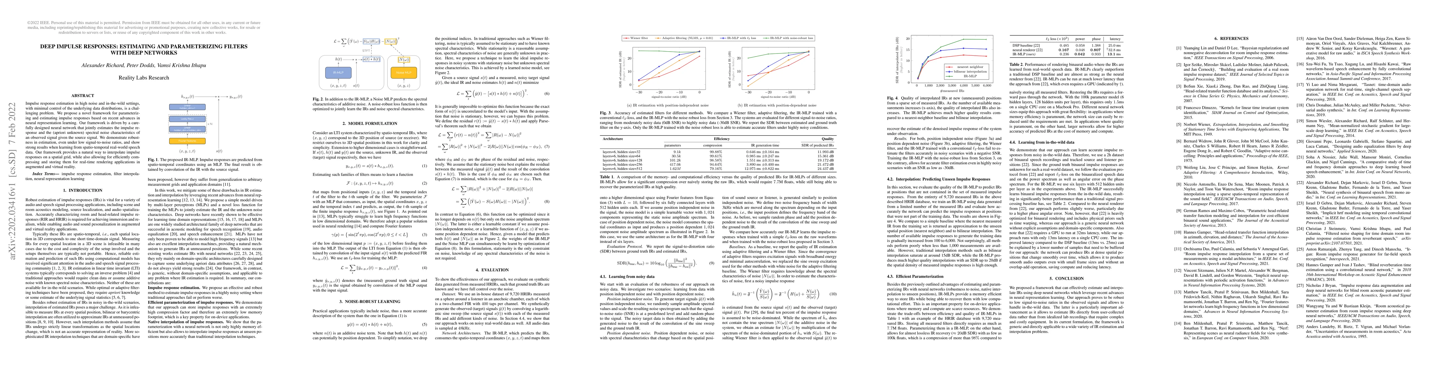 Thumbnail for Deep Impulse Responses: Estimating and Parameterizing Filters with Deep
  Networks